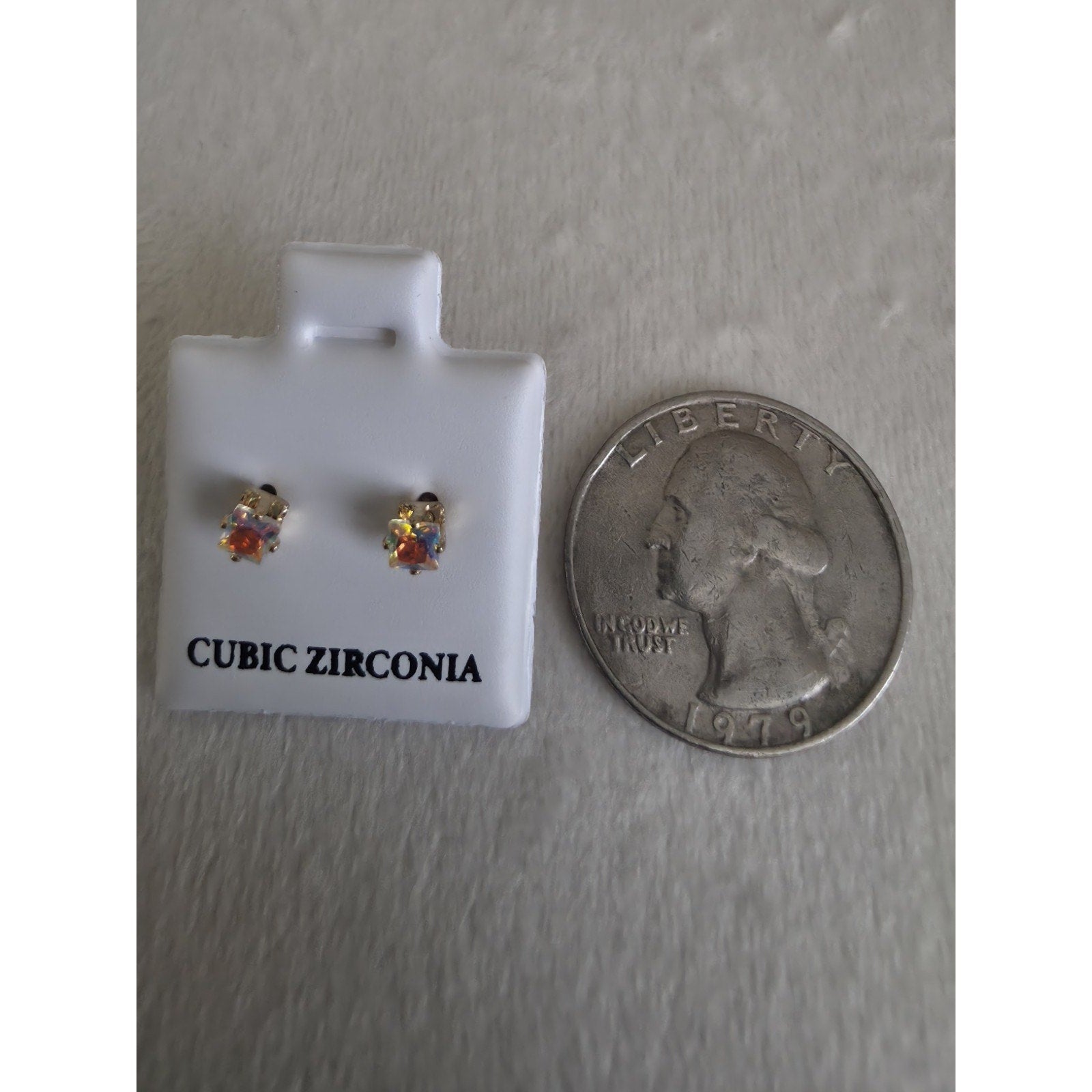 3.6mm Multicolor Cubic Zirconia Stud Earrings w/ Butterfly Back