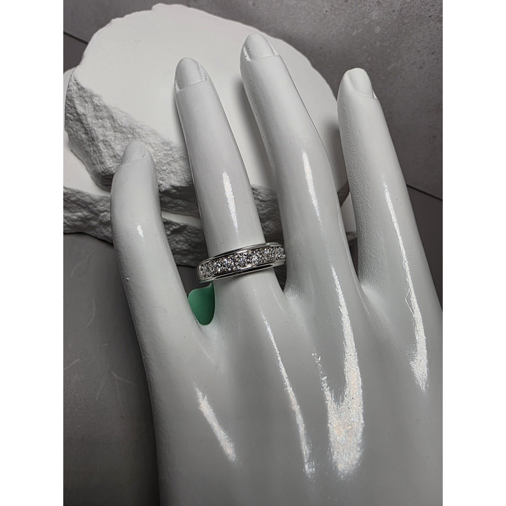 S7 0.25ctw Diamond Half Eternity Ring 925 Sterling Silver Lab Created