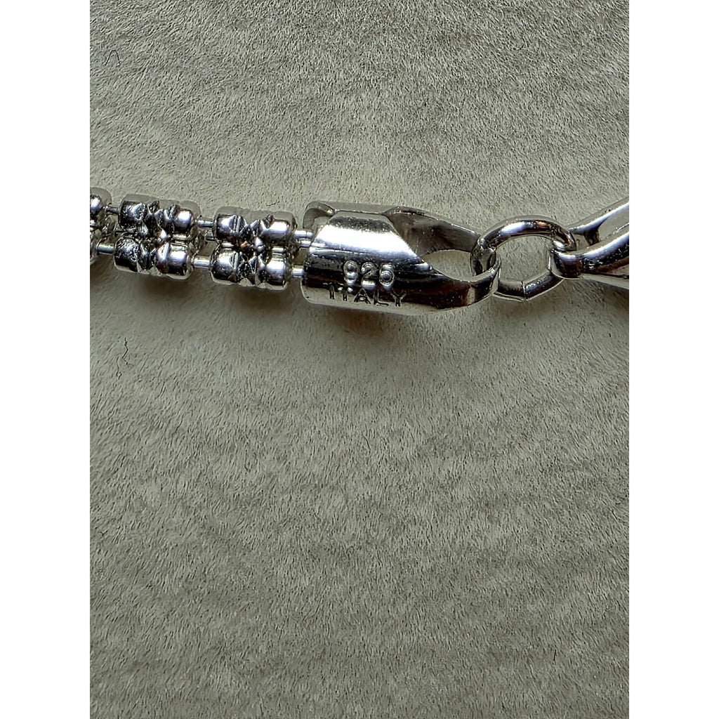 24" 3.2mm Ice Barrel 3-Line Diamond Cut w/Rhodium Finish 925 Sterling Silver