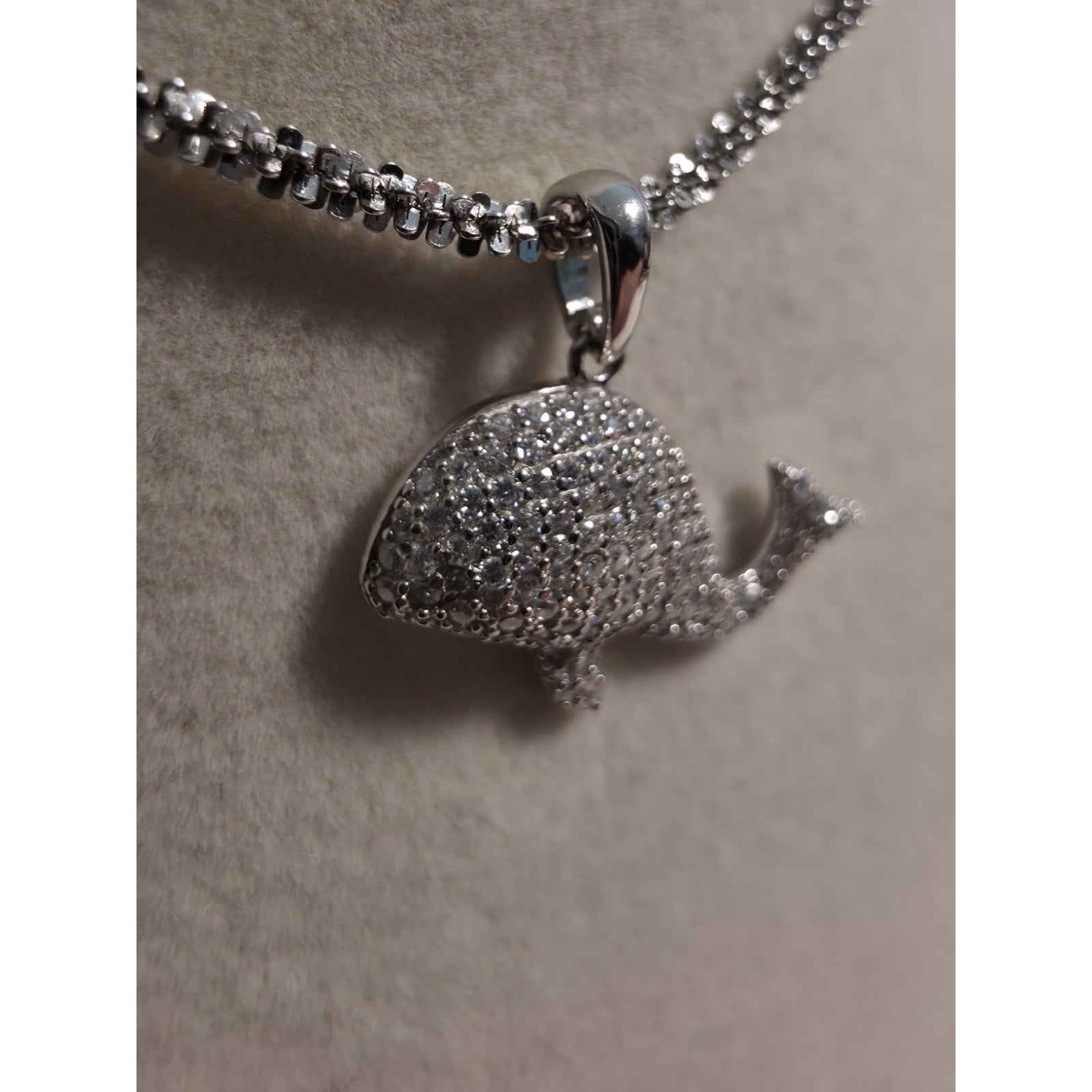 .75CTW Moissanite Whale Pendant 925 Sterling Silver