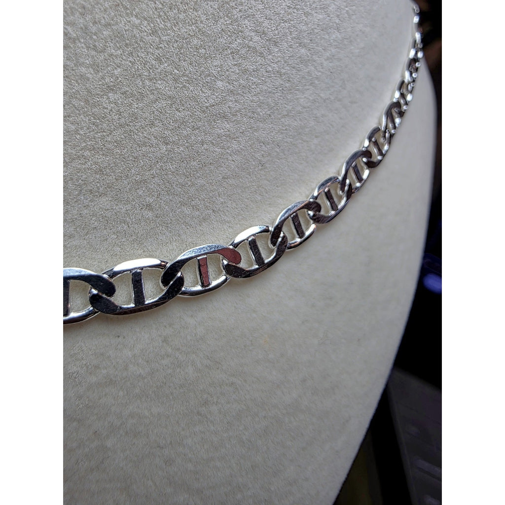 18" 5.5mm 15g Flat Mariner Chain Solid 925 Solid Silver