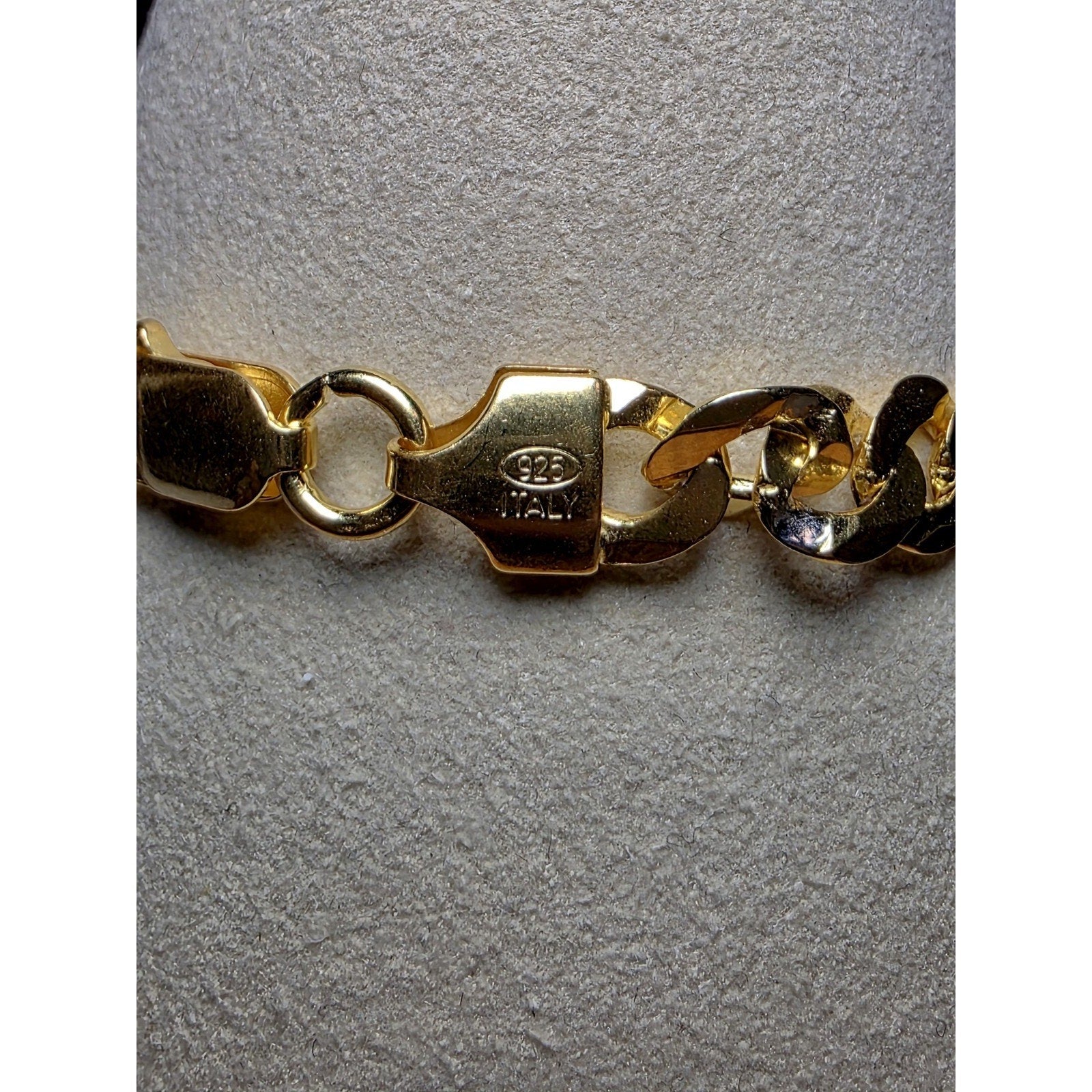 8" 6.6mm Cuban Curb Bracelet 8.74g Gold Over 925 Sterling Silver