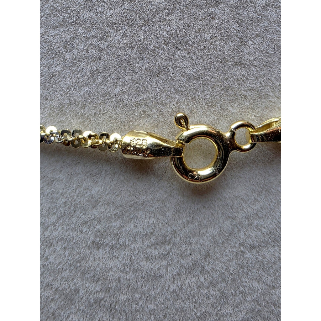 20" 1.6mm Twisted Rock Gold Over 925 Sterling Silver