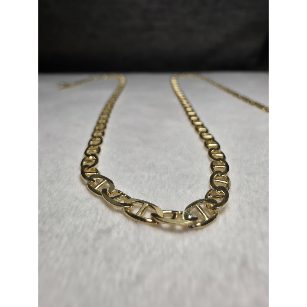 24" 3.6mm Gucci Flat Mariner 14k Gold Over 925 Sterling Silver w/Lobster Clasp