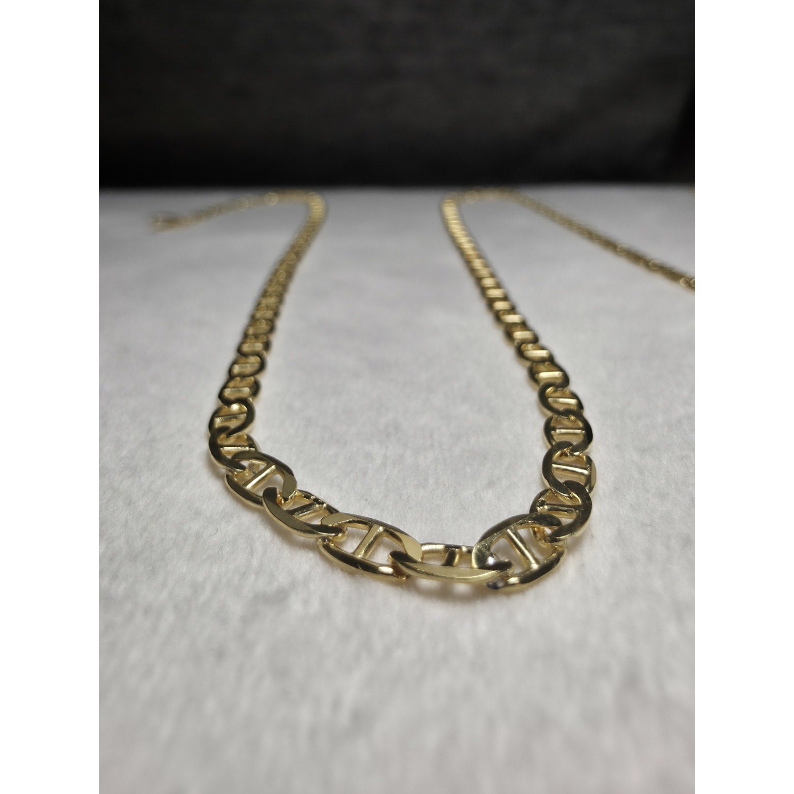 24" 3.6mm Gucci Flat Mariner 14k Gold Over 925 Sterling Silver w/Lobster Clasp