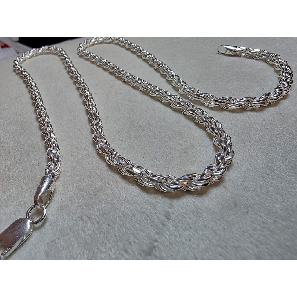 26" 5mm 50g Rope Solid 925 Sterling Silver Stamped