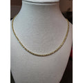 24" 2.4mm Twisted Rock Chain Gold over 925 Sterling Silver Italy