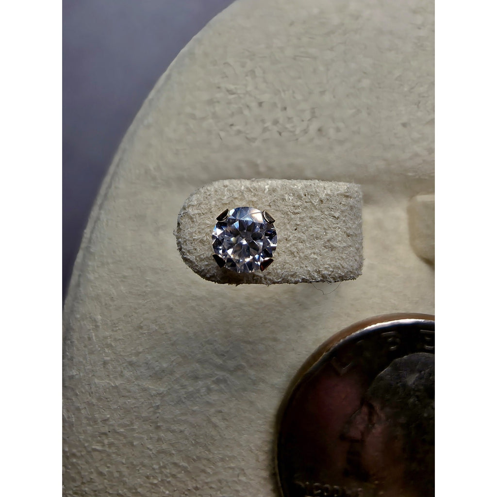 14k Solid Gold 4mm 0.47ct Moissanite Stud Earrings w/GRA Silicon Back