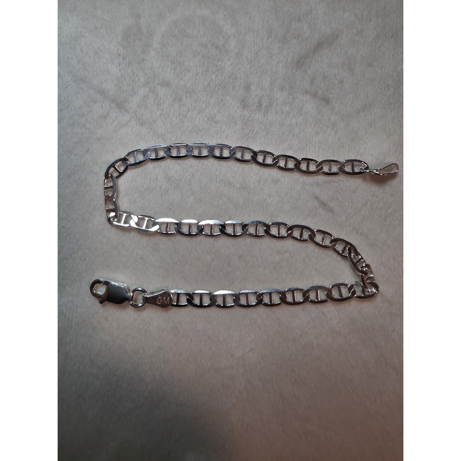 8" 3.6mm Mariner Bracelet 925 Sterling Silver w/Lobster 3.09g