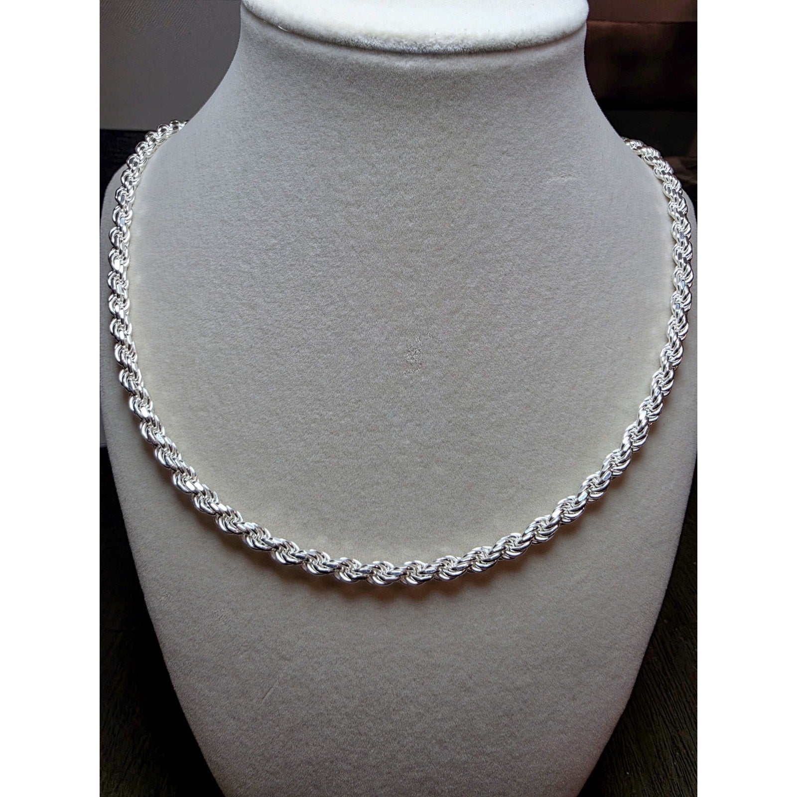 26" 5mm 50g Rope Solid 925 Sterling Silver Stamped