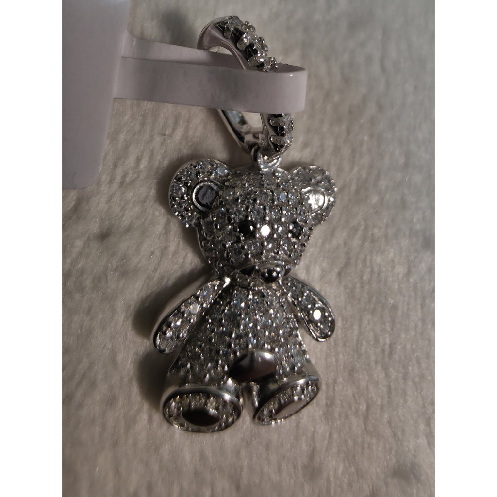 .56CTW Moissanite Pavé Teddy Bear Pendant 925 Silver