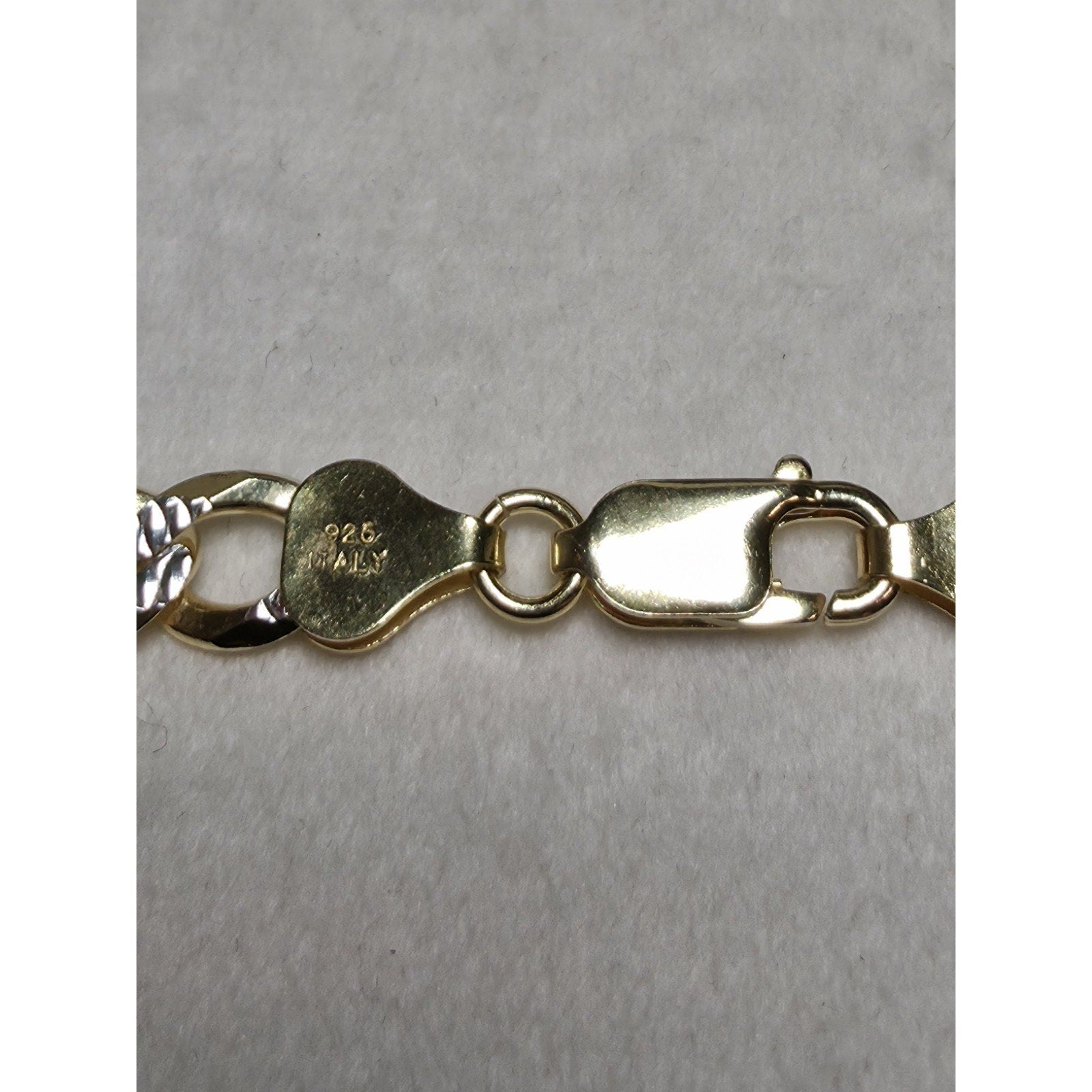 24" 6.5mm Diamond Cut Cuban Curb Chain 30g Gold over Silver