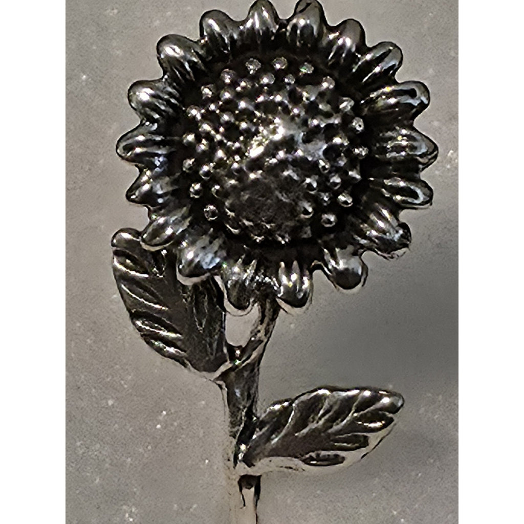 Handmade Sunflower Pendant Solid 925 Sterling Silver
