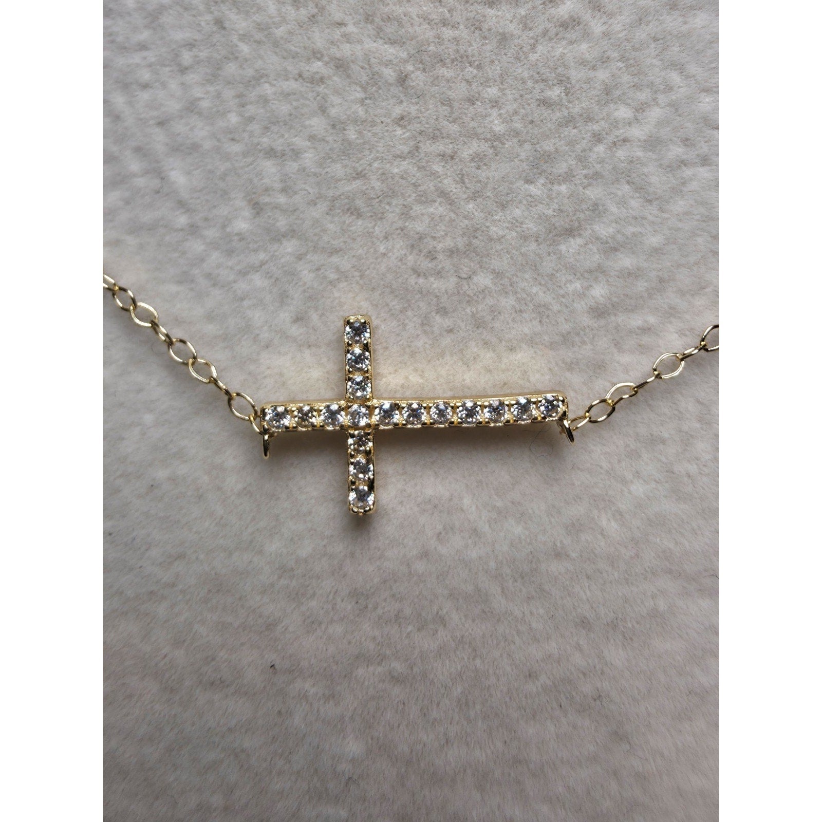 16+2" Gold Cross VVSD Moissanite Necklace & Earrings Bundle w/GRA Certificates