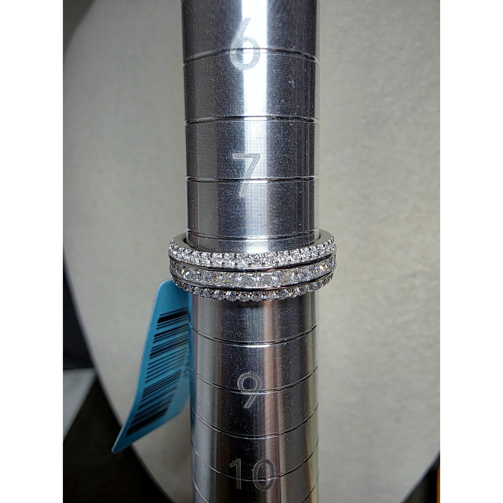 S8 2.61ctw Moissanite Three-Row Eternity Band 925 Sterling Silver