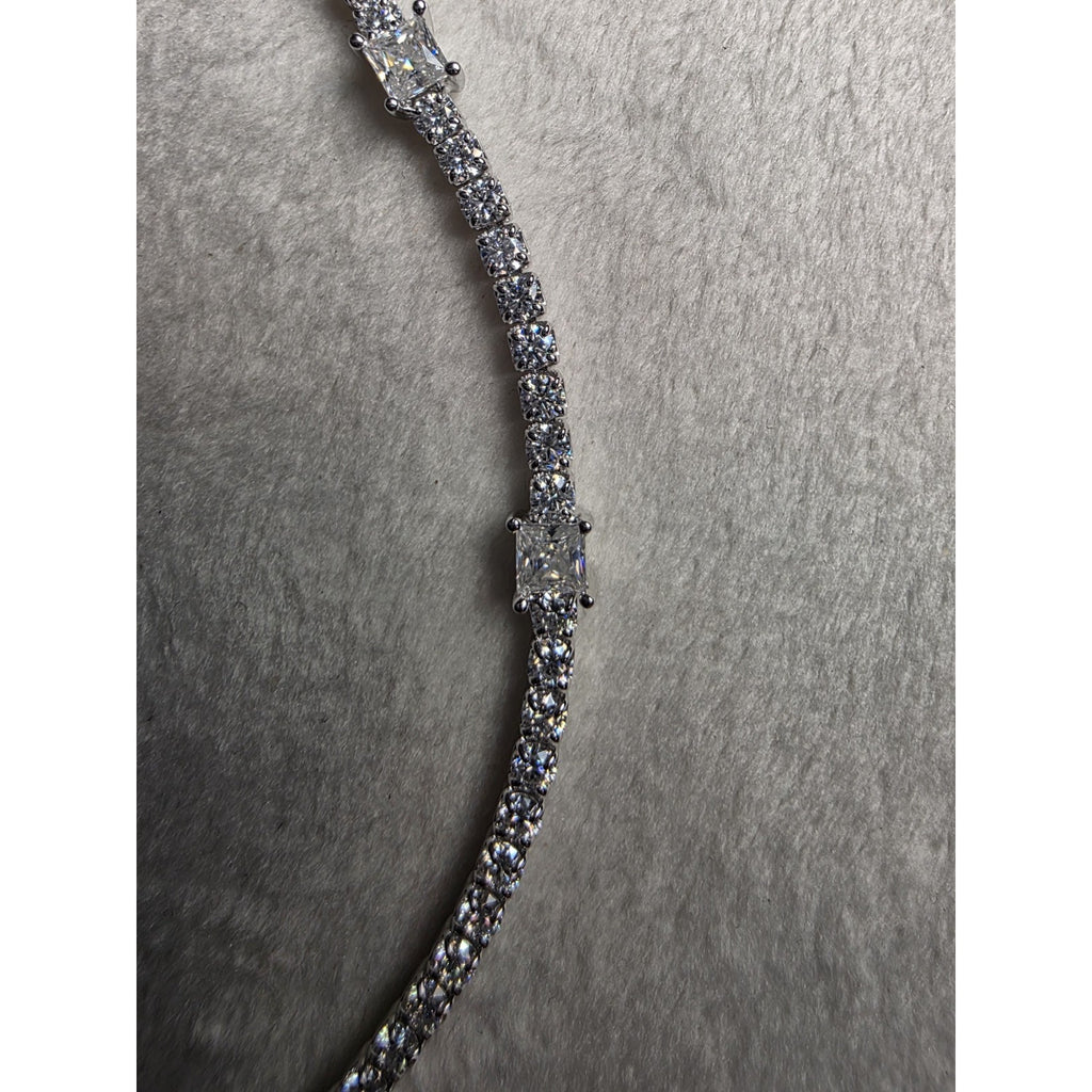 0.83CTW 3.6mm Moissanite Tennis Bracelet 7-8" Adjustable 925 Sterling Silver