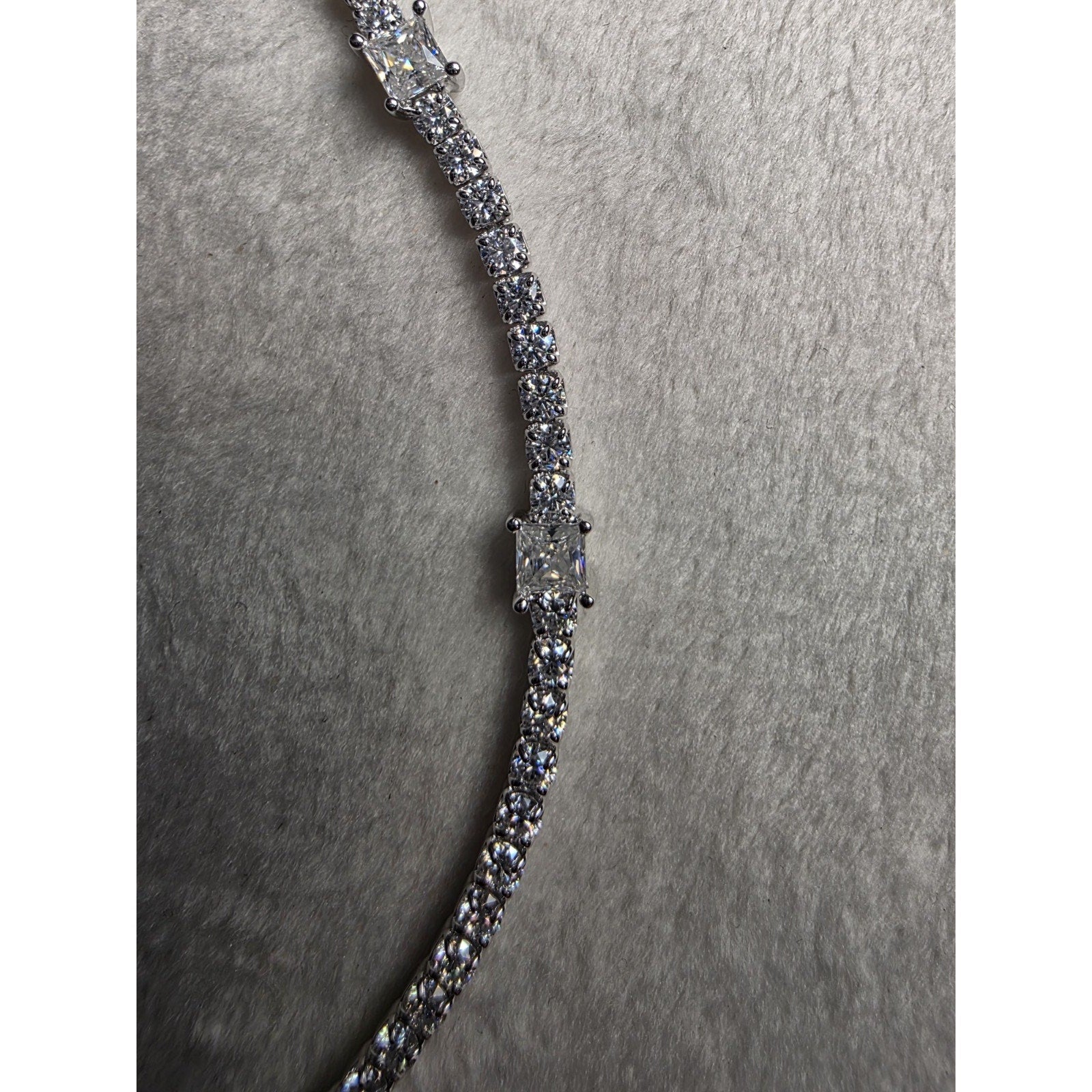 0.83CTW 3.6mm Moissanite Tennis Bracelet 7-8" Adjustable 925 Sterling Silver