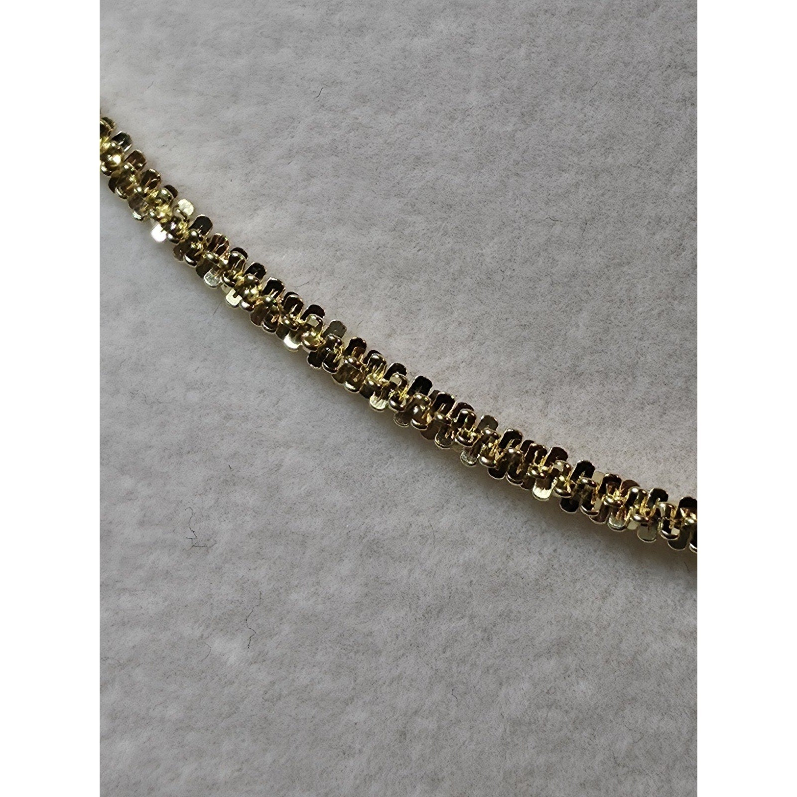 24" 2.4mm Twisted Rock Chain Gold over 925 Sterling Silver Italy