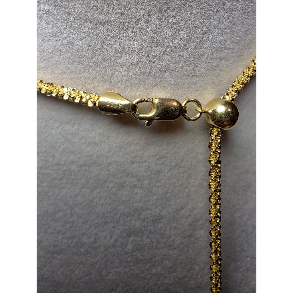 18-24" 2.5mm Twisted rock Adjustable Gold over 925 Sterling Silver