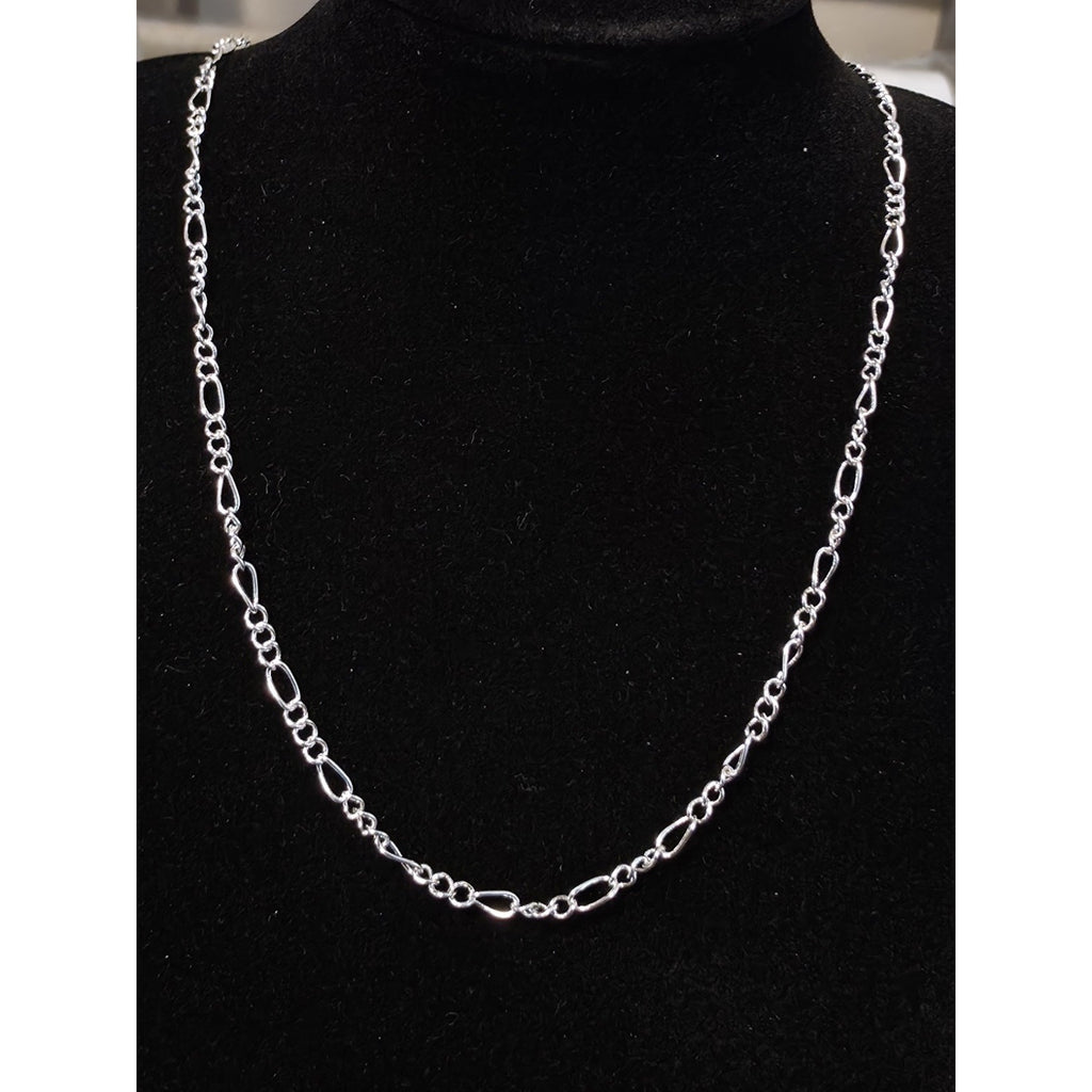 26" Oval Figaro Chain 2.7mm 925 Solid Sterling Silver