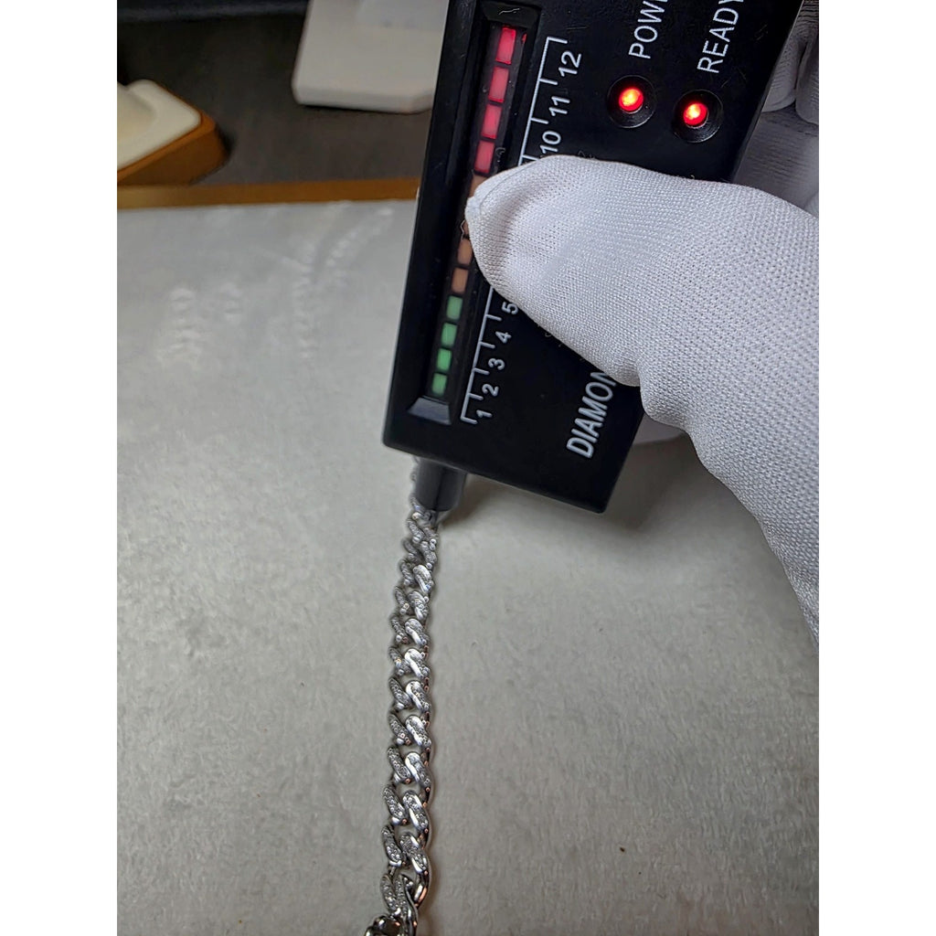 8" Natural Diamond Monaco Braclet 8.0mm Solid 925 Sterling Silver 25g