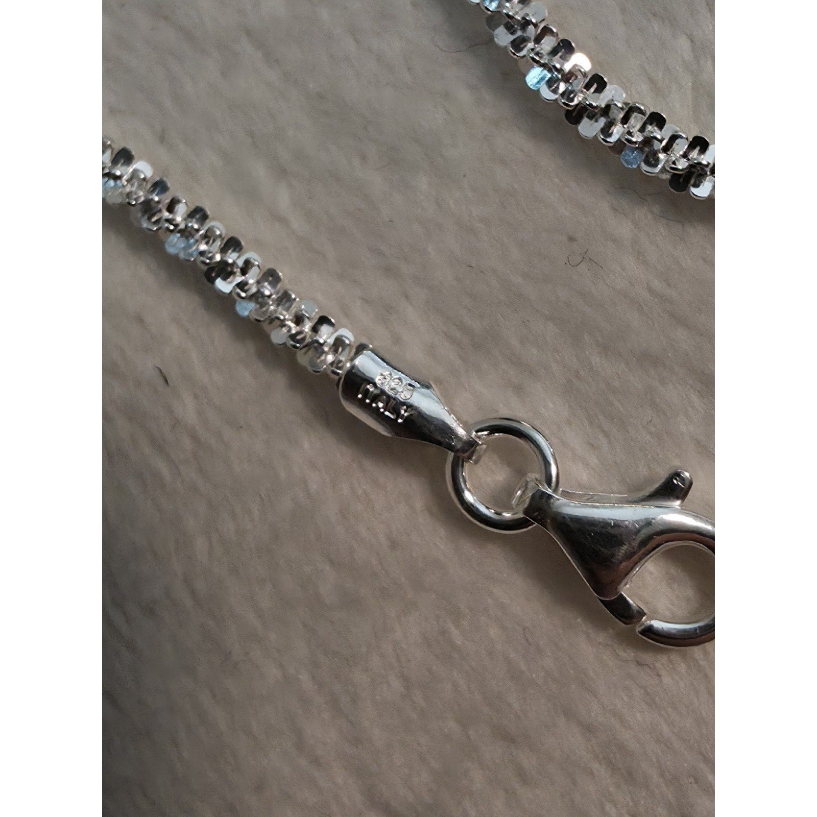8" Twisted Rock 2.2mm Braclet 925 Sterling Silver w/lobster