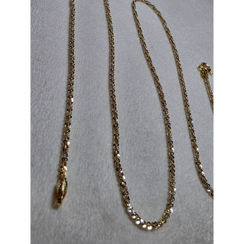 20" 1.6mm Twisted Rock Gold Over 925 Sterling Silver