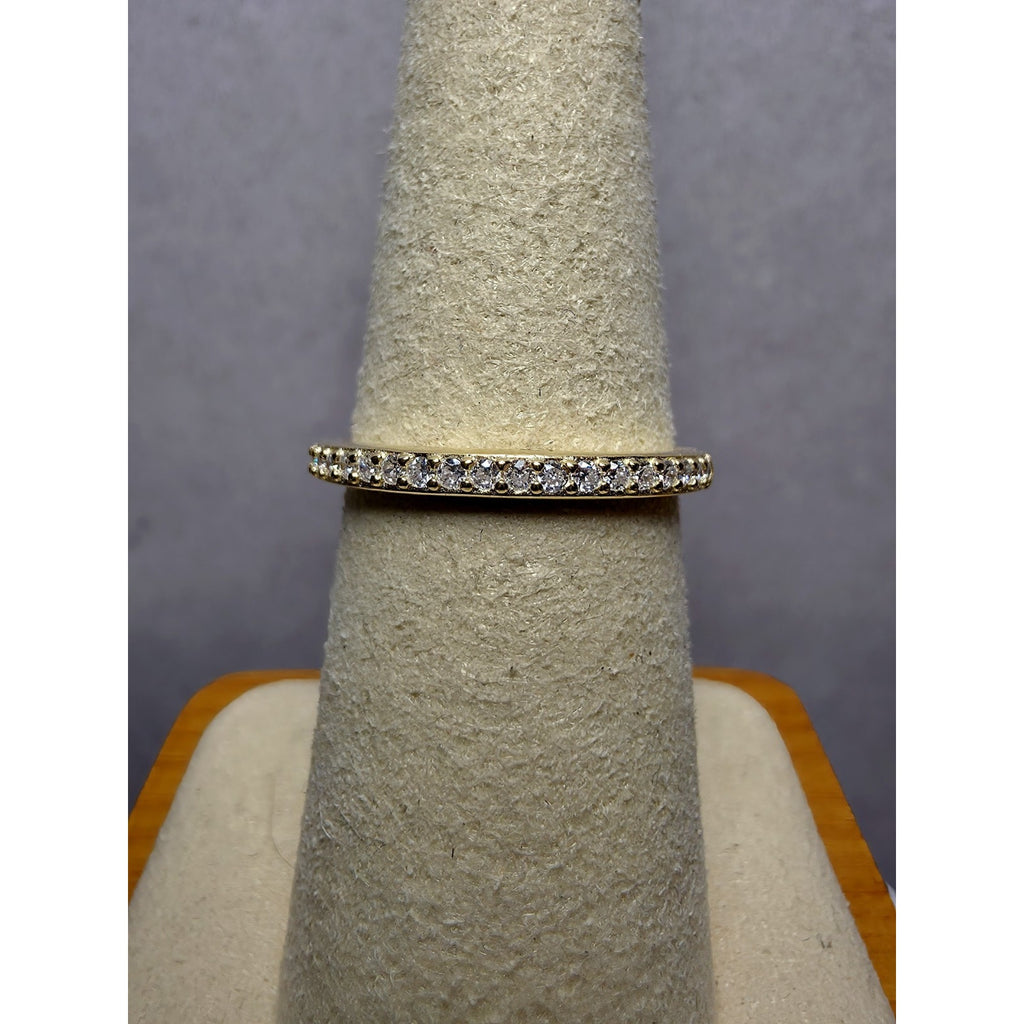 S7 Moissanite Half Eternity Gold Band 925 Sterling Silver