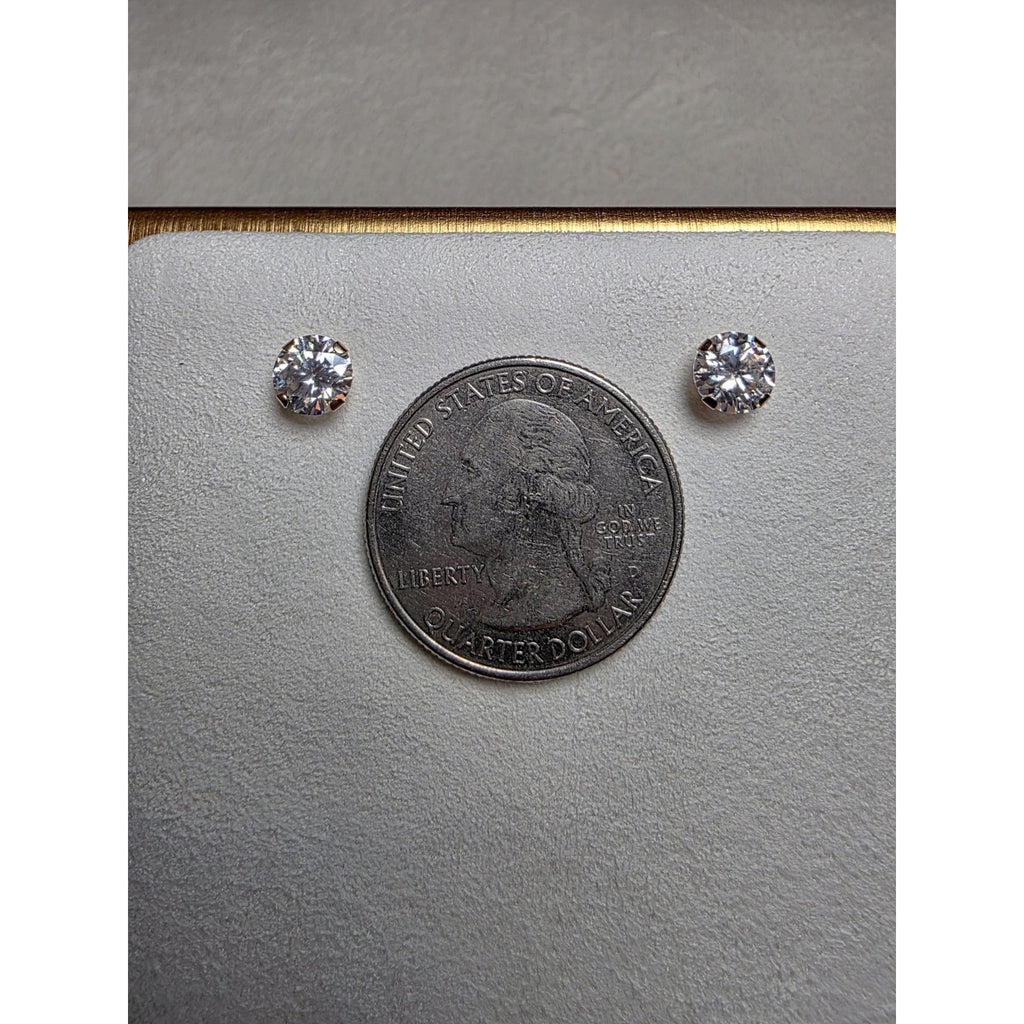 6mm 14K Solid Gold 1.52ctMoissanite Stud Earrings Round Cut w/GRA Certificate
