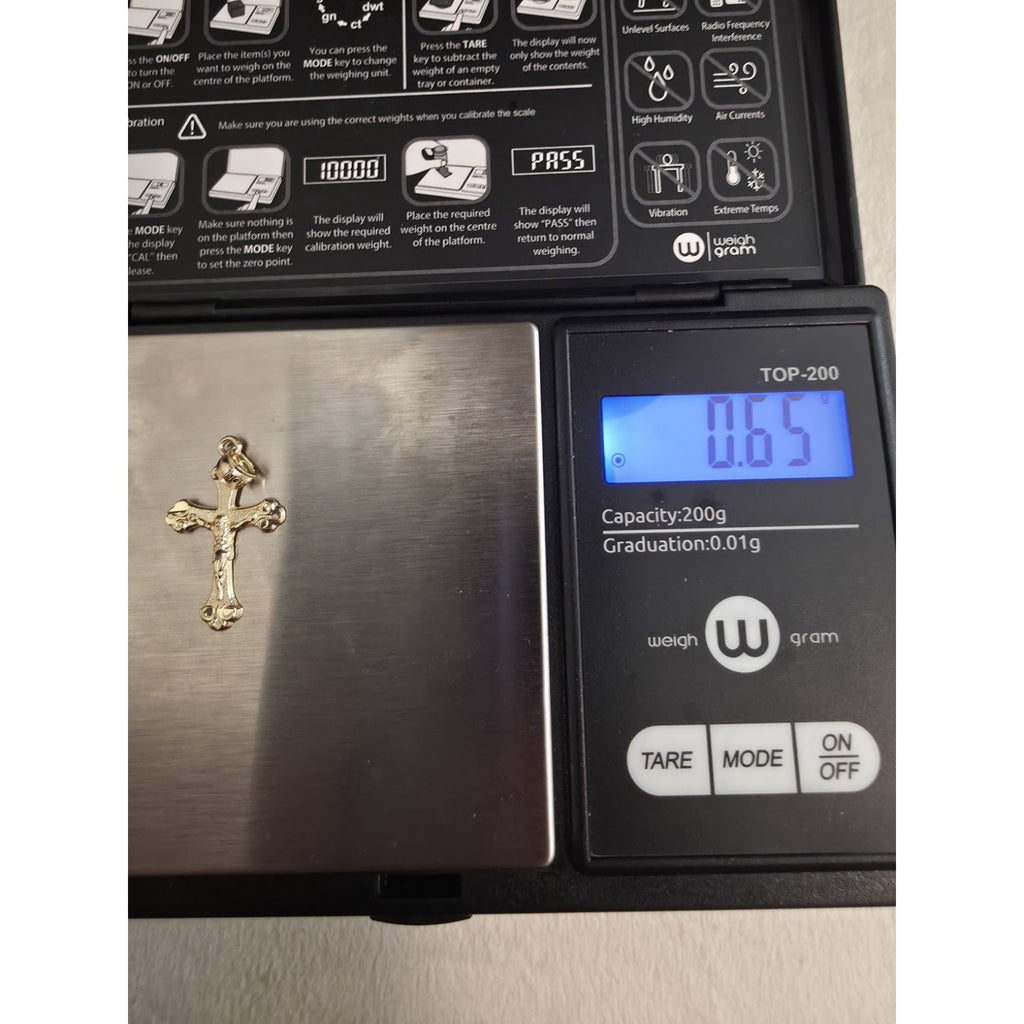 10K Solid Gold Crucifix Cross Pendant