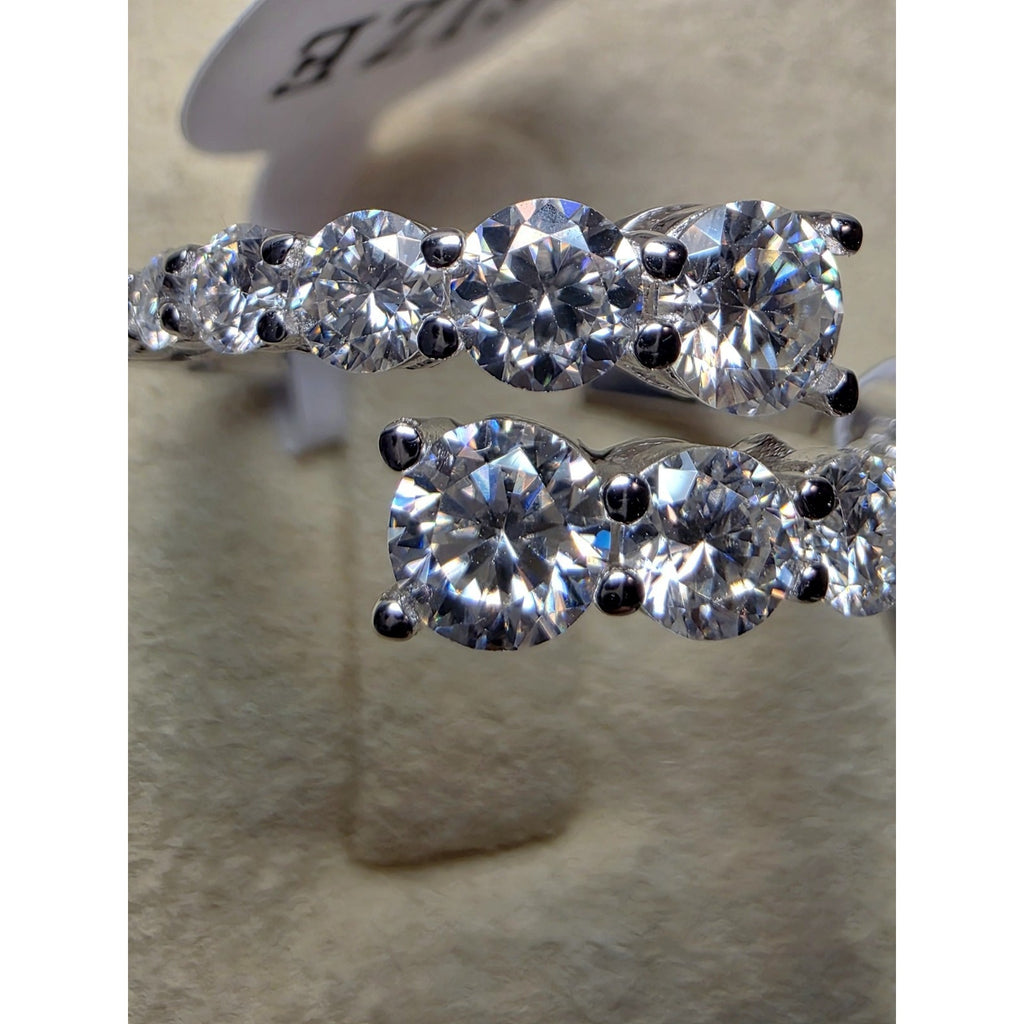 S6 1.49ctw Moissanite Open Ring 925 Sterling Silver w/Solid Back