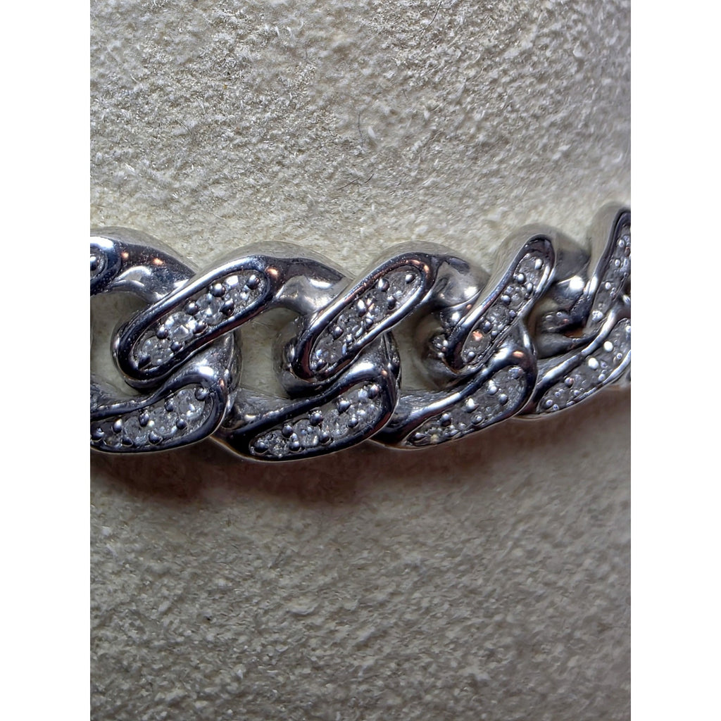 8" Natural Diamond Monaco Braclet 8.0mm Solid 925 Sterling Silver 25g