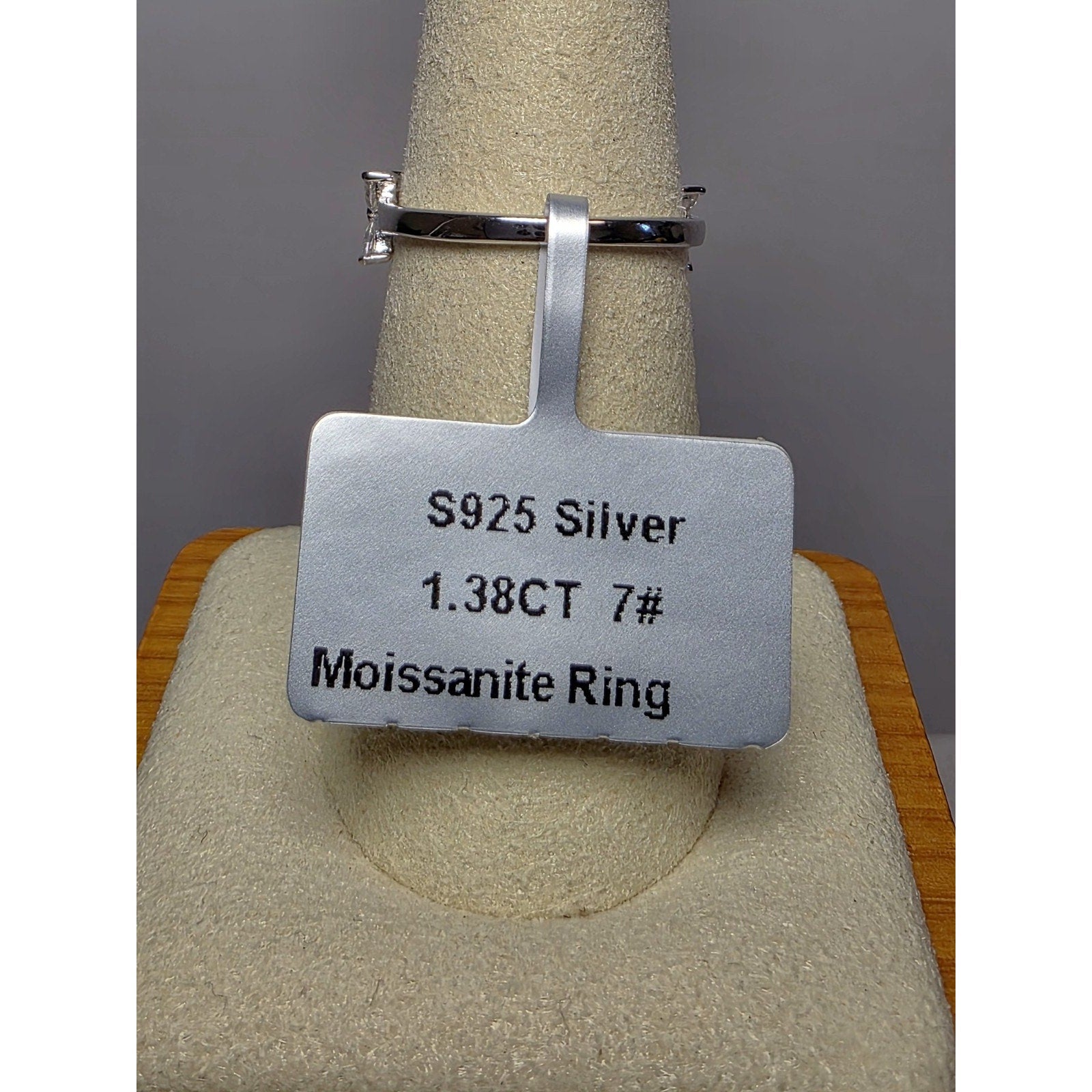 S7 1.38ctw Marquise Moissanite Ring 925 Sterling Silver w/Solid Back
