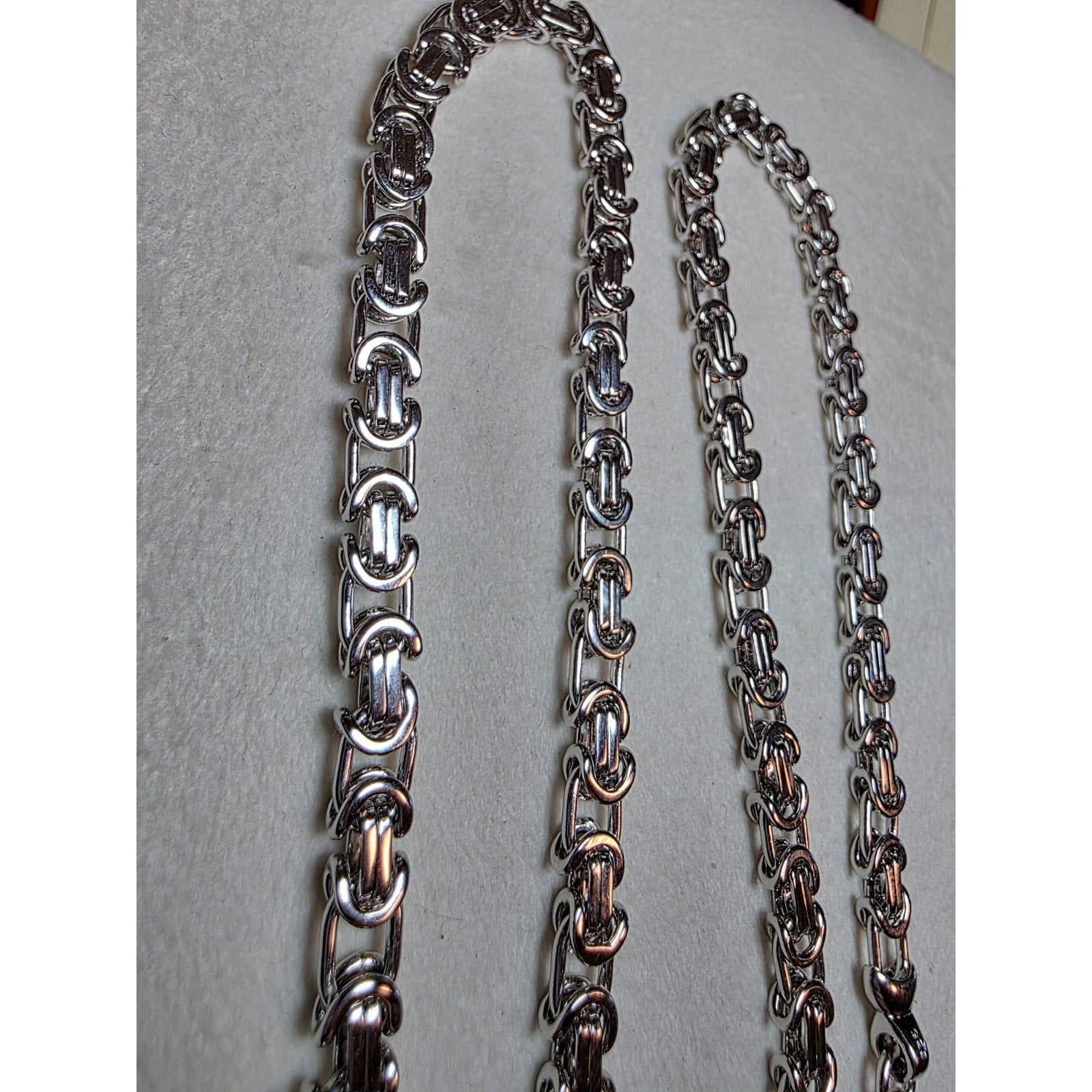 20" 6.1mm 42g Flat Byzantine Chain Solid 925 Sterling Silver