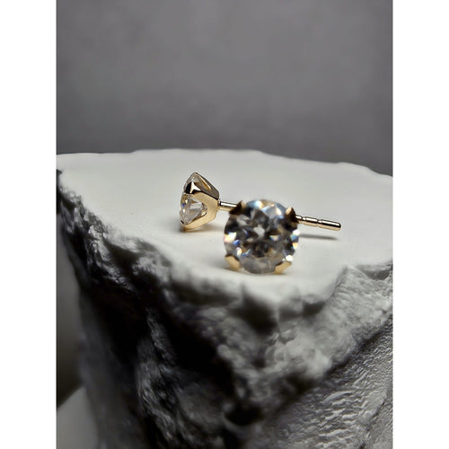 14k Solid Gold 4mm 0.47ct Moissanite Stud Earrings w/GRA Silicon Back