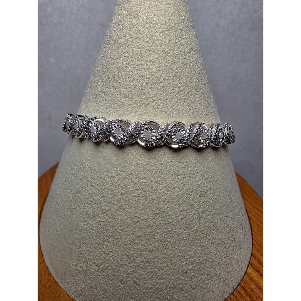 7" 5.7mm 0.5ctw Natural Diamond Bracelet 925 Sterling Silver