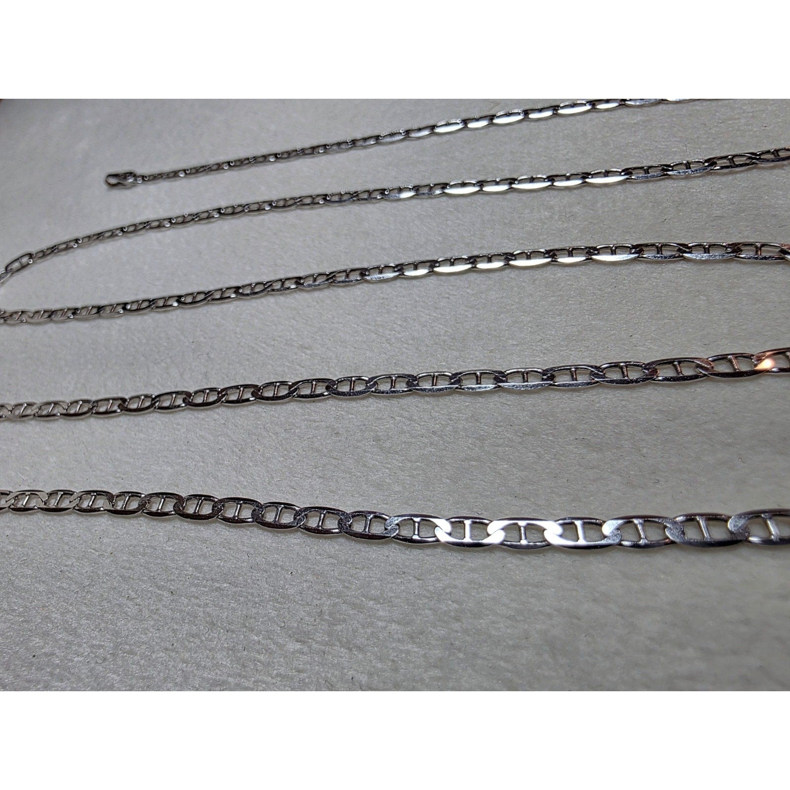 24" 2.8mm Flat Mariner Chain 925 Sterling Silver w/Rhodium
