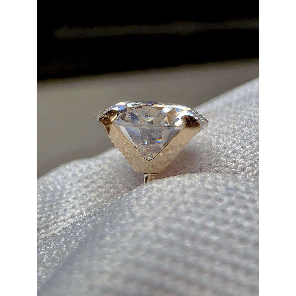 6mm 14K Solid Gold 1.52ctMoissanite Stud Earrings Round Cut w/GRA Certificate