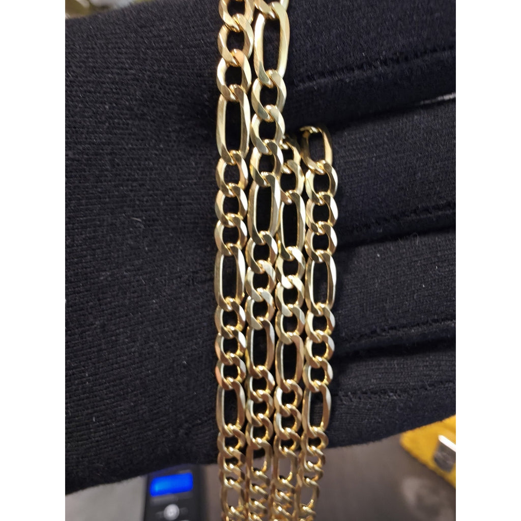 24" 5.1mm Gold over 925 Silver Figaro Chain 17.55g