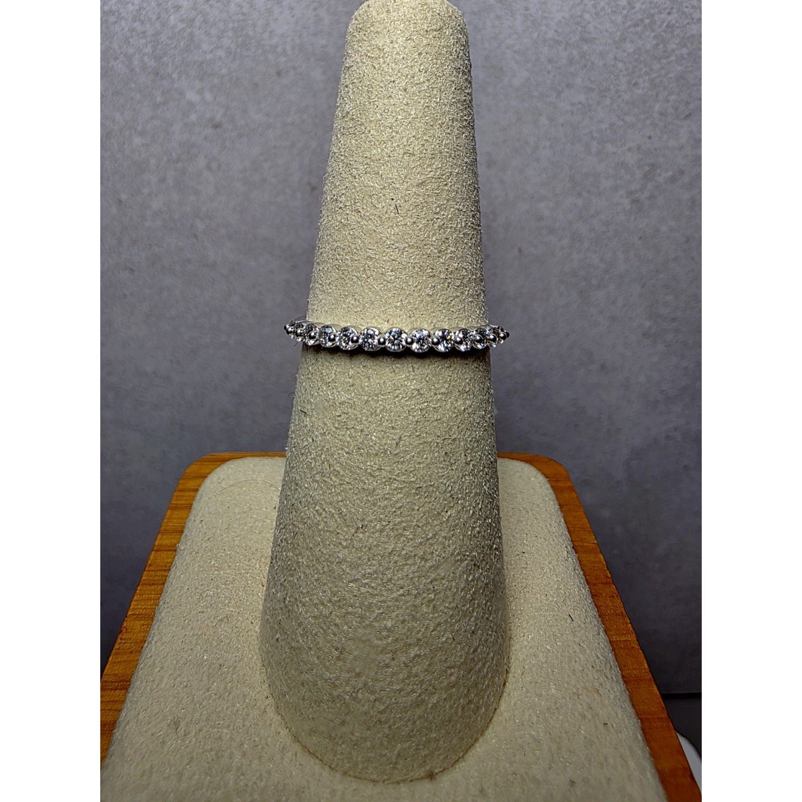 S7 0.25ctw Diamond Half Eternity Band 925 Sterling Silver Lab Created Solid Back