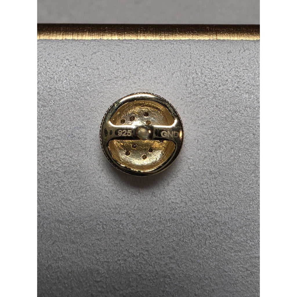 10mm Round Yellow Natural Diamond Stud Earrings 0.10CTW