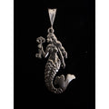 Handmade Mermaid Pendant holding Key w/Moving Tail 925 Solid Sterling Silver