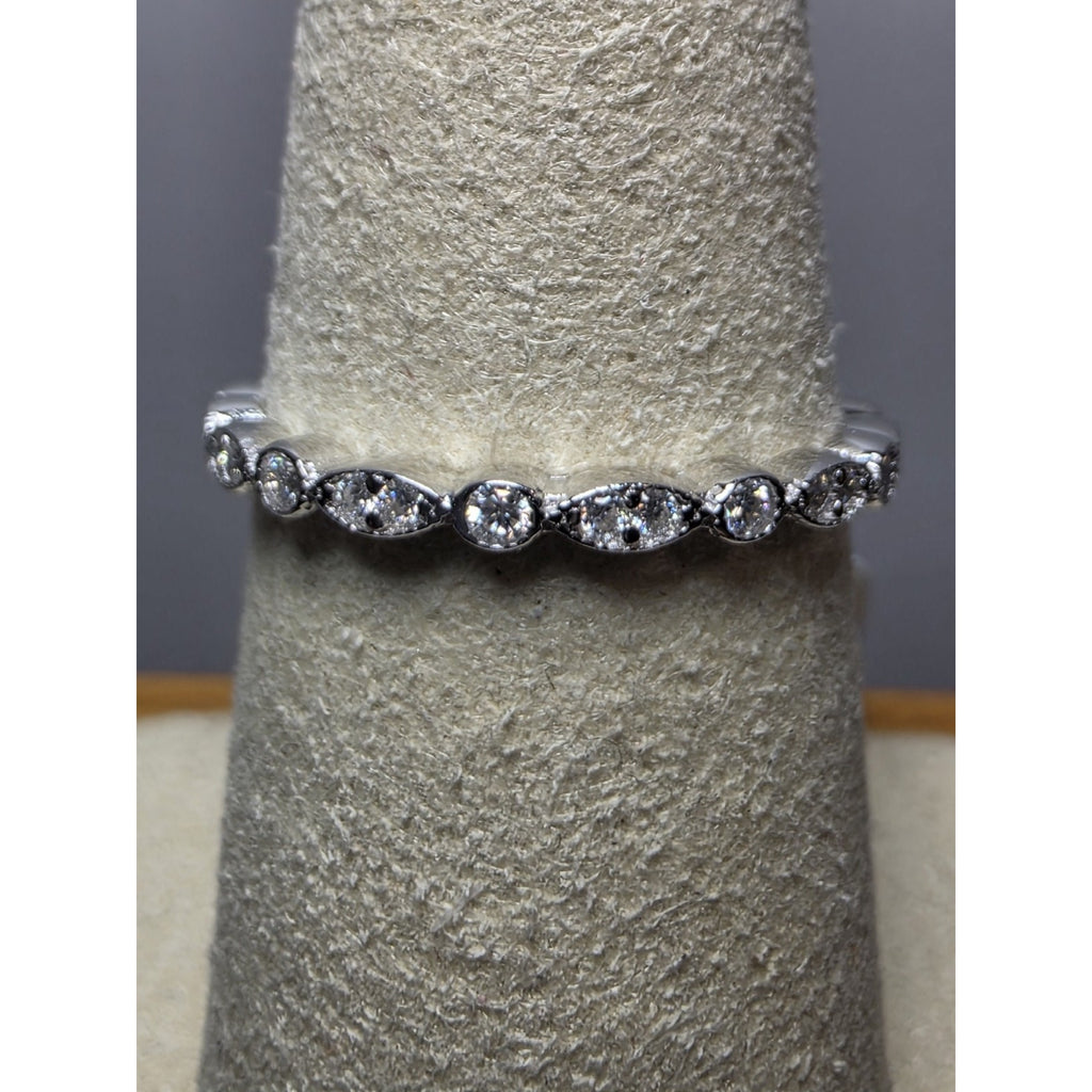 S7 2.74ct Moissanite eternity stackable ring 925 Sterling Silver