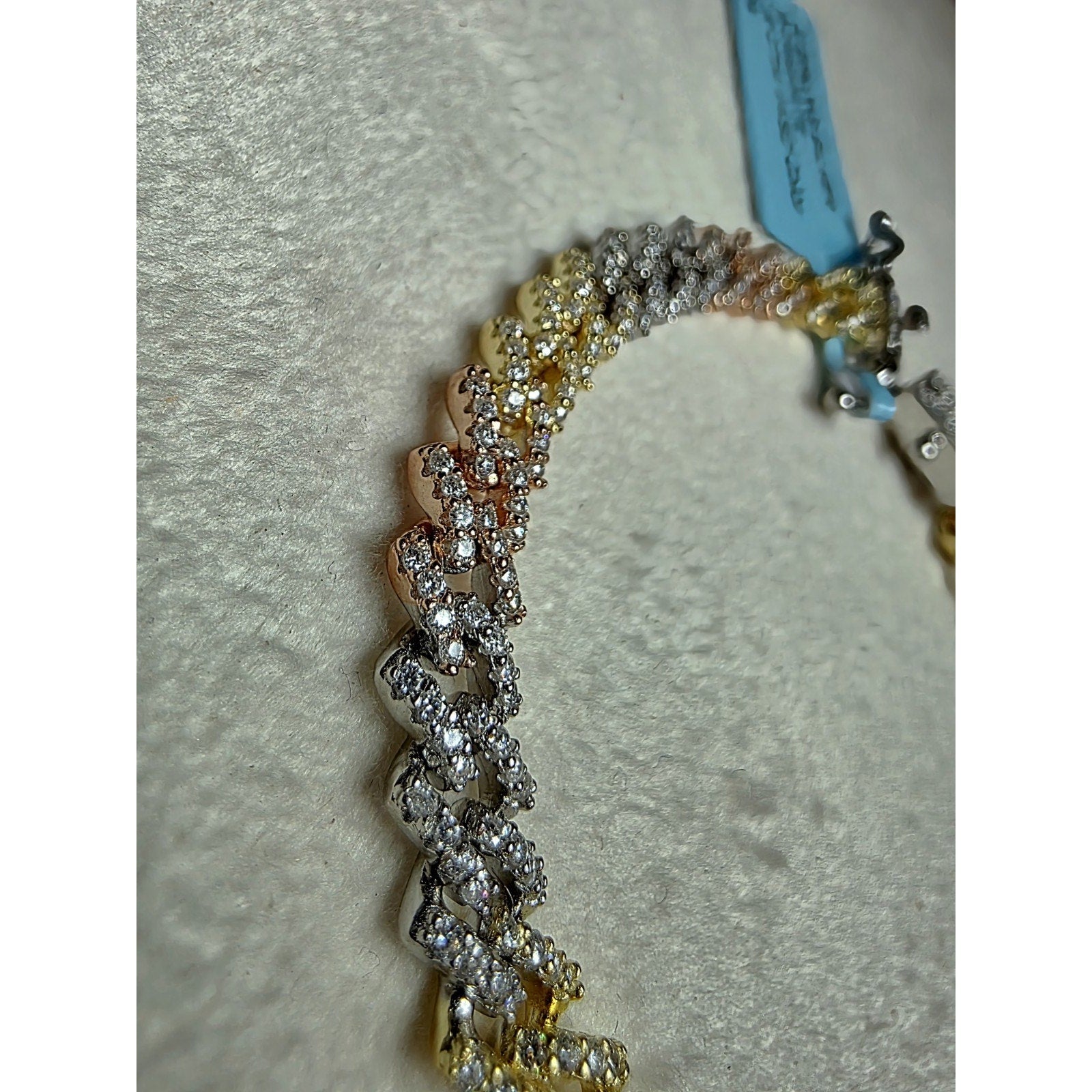 7.5" 6mm Moissanite Tri-Color Monaco Bracelet W/Box Lock 925 Sterling Silver