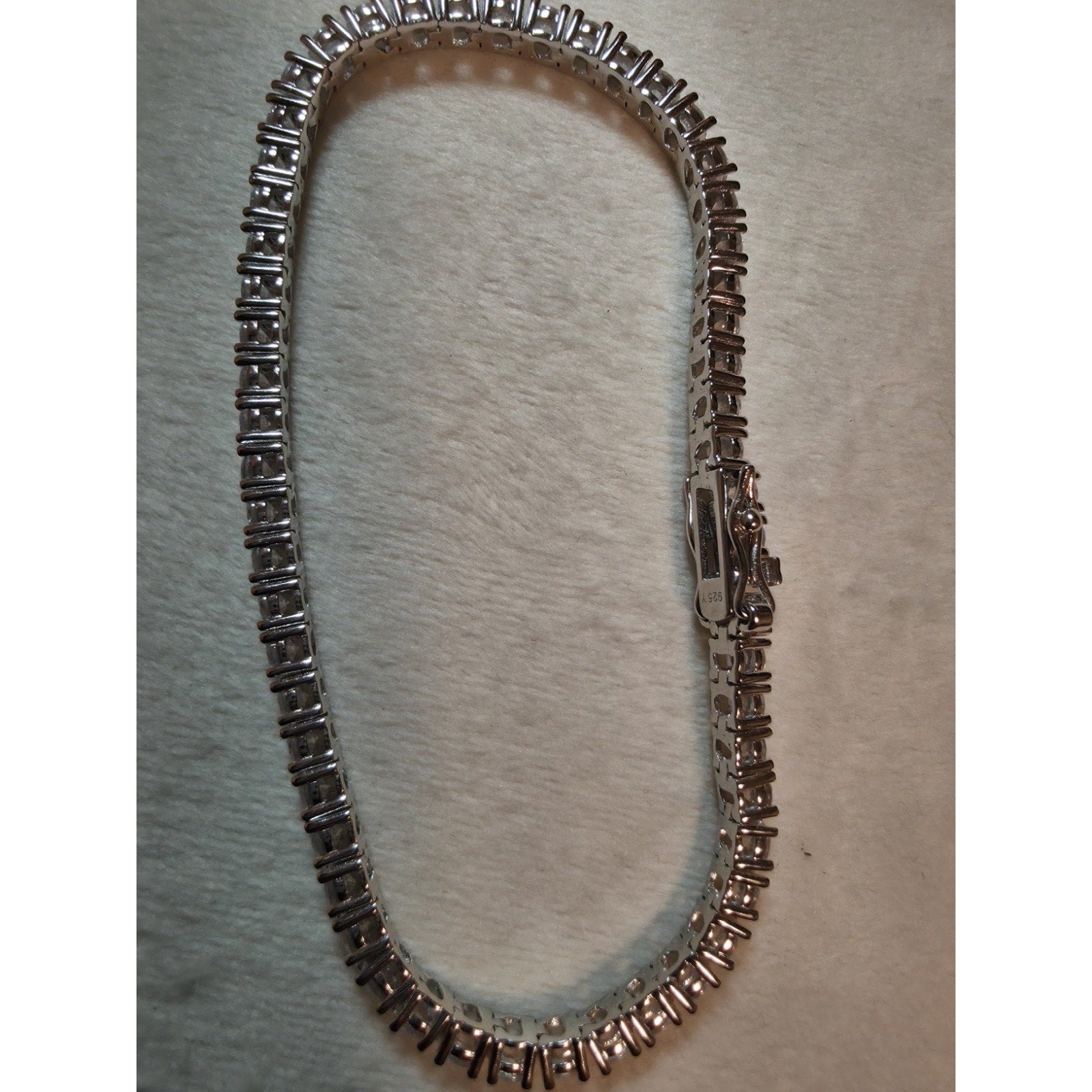 7" 3.5mm Tennis Bracelet w/Box Clasp 925 Sterling Silver