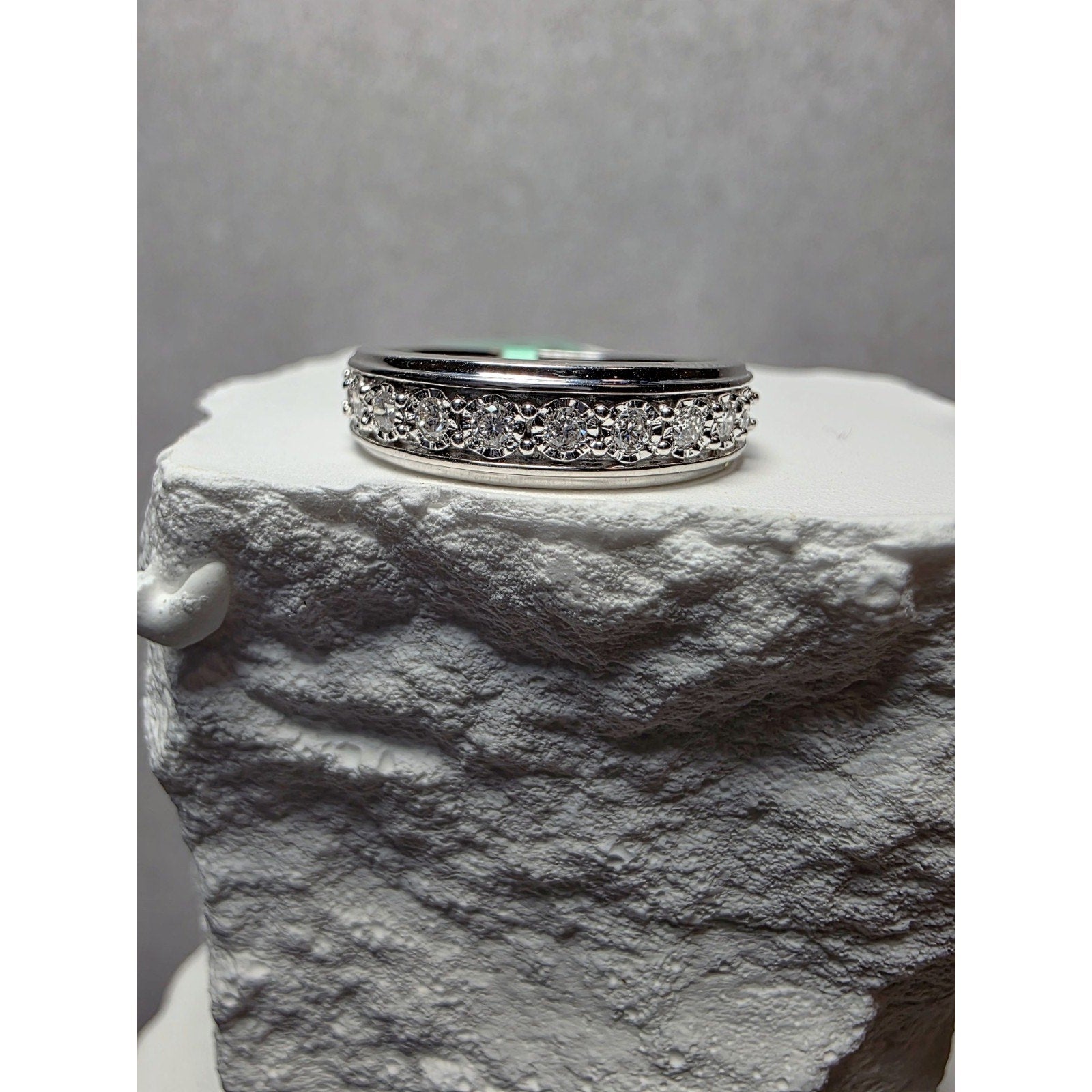 S7 0.25ctw Diamond Half Eternity Ring 925 Sterling Silver Lab Created