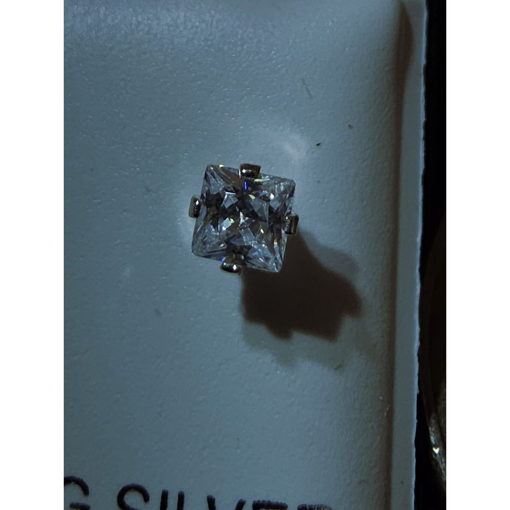 3.5mm 925 Silver Square Stud Moissanite Earrings