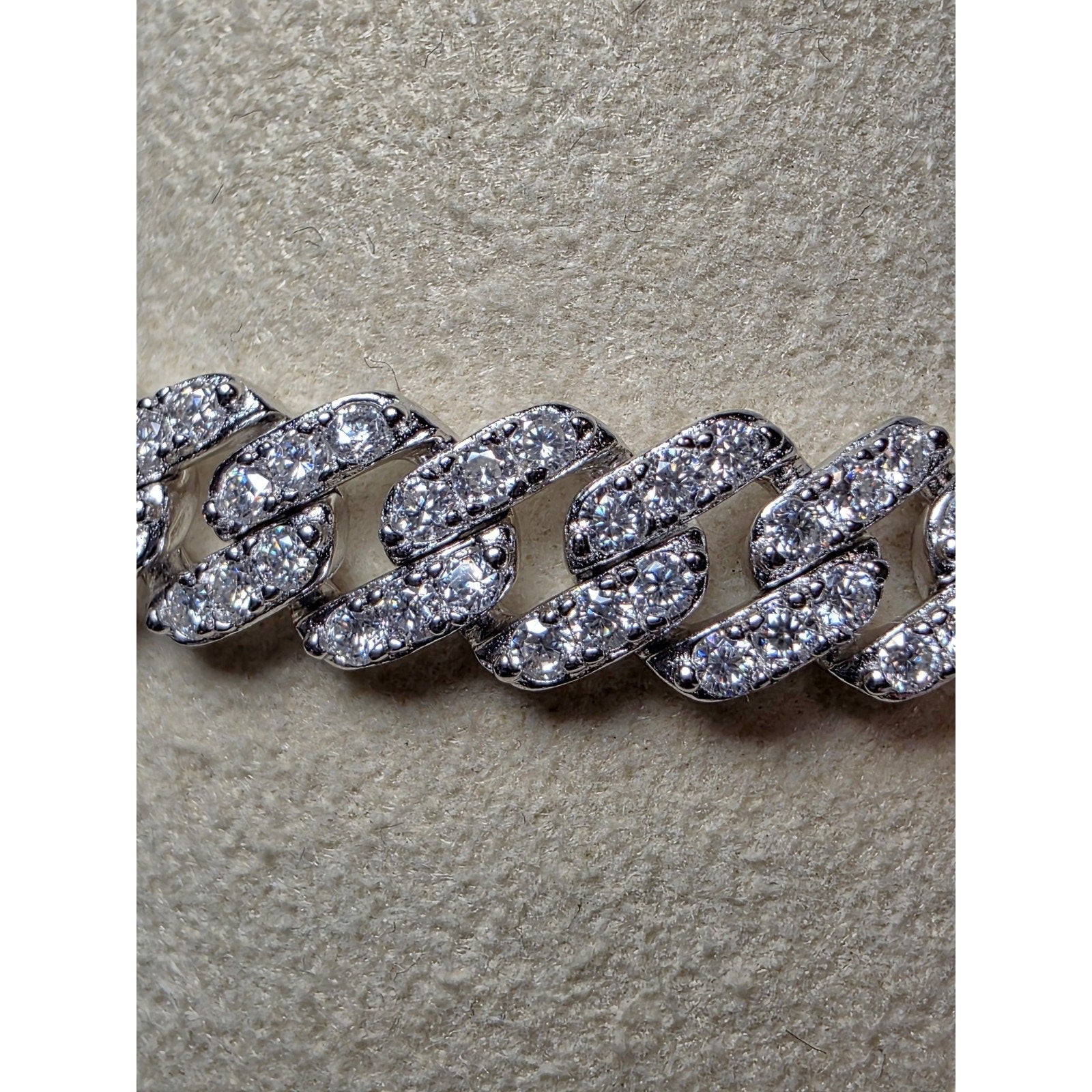 7” 3.16ctw 5.8mm Moissanite Monaco Cuban 9.21g Solid Sterling Silver