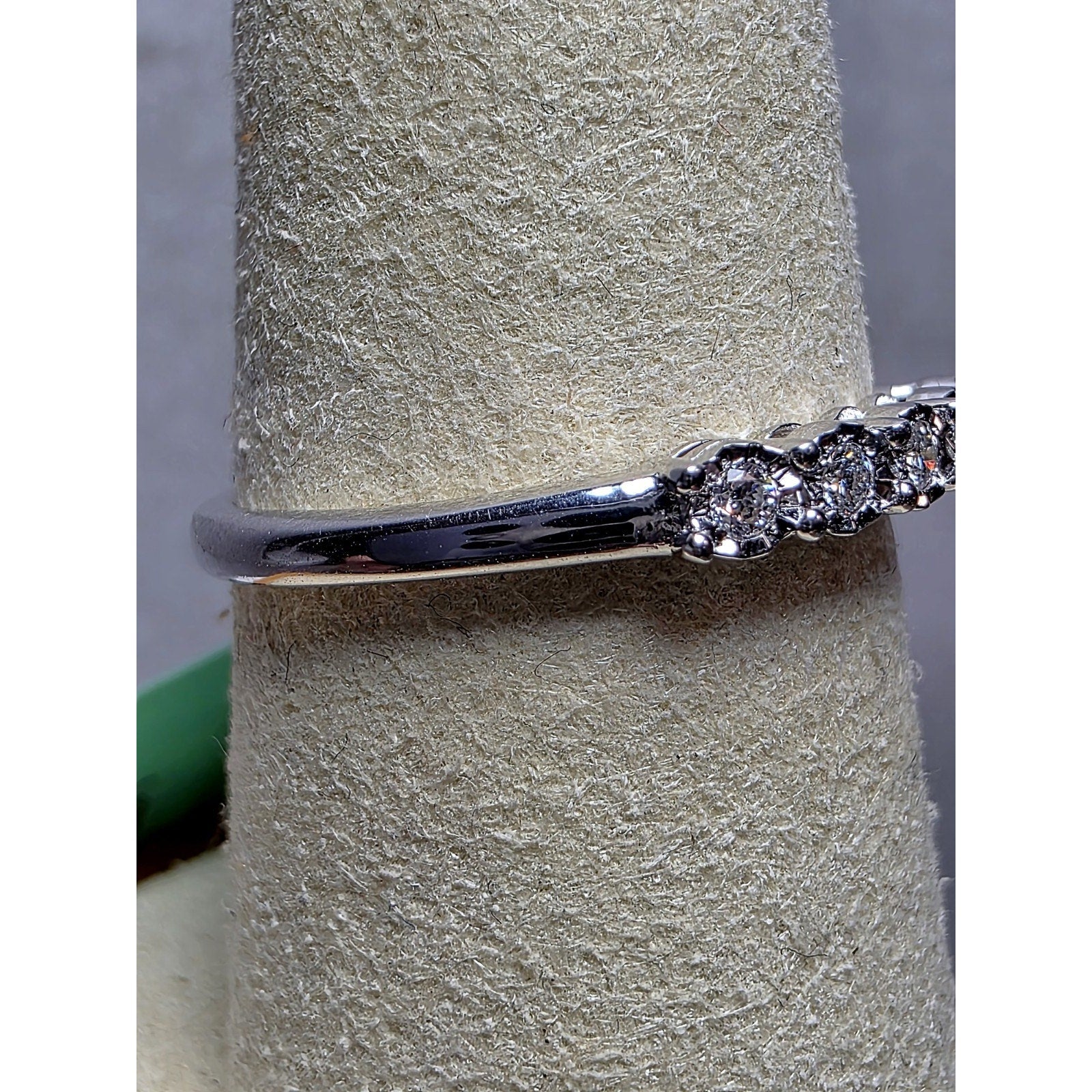 S8 0.10ctw Diamond Half Eternity Band 925 Sterling Silver Lab Created