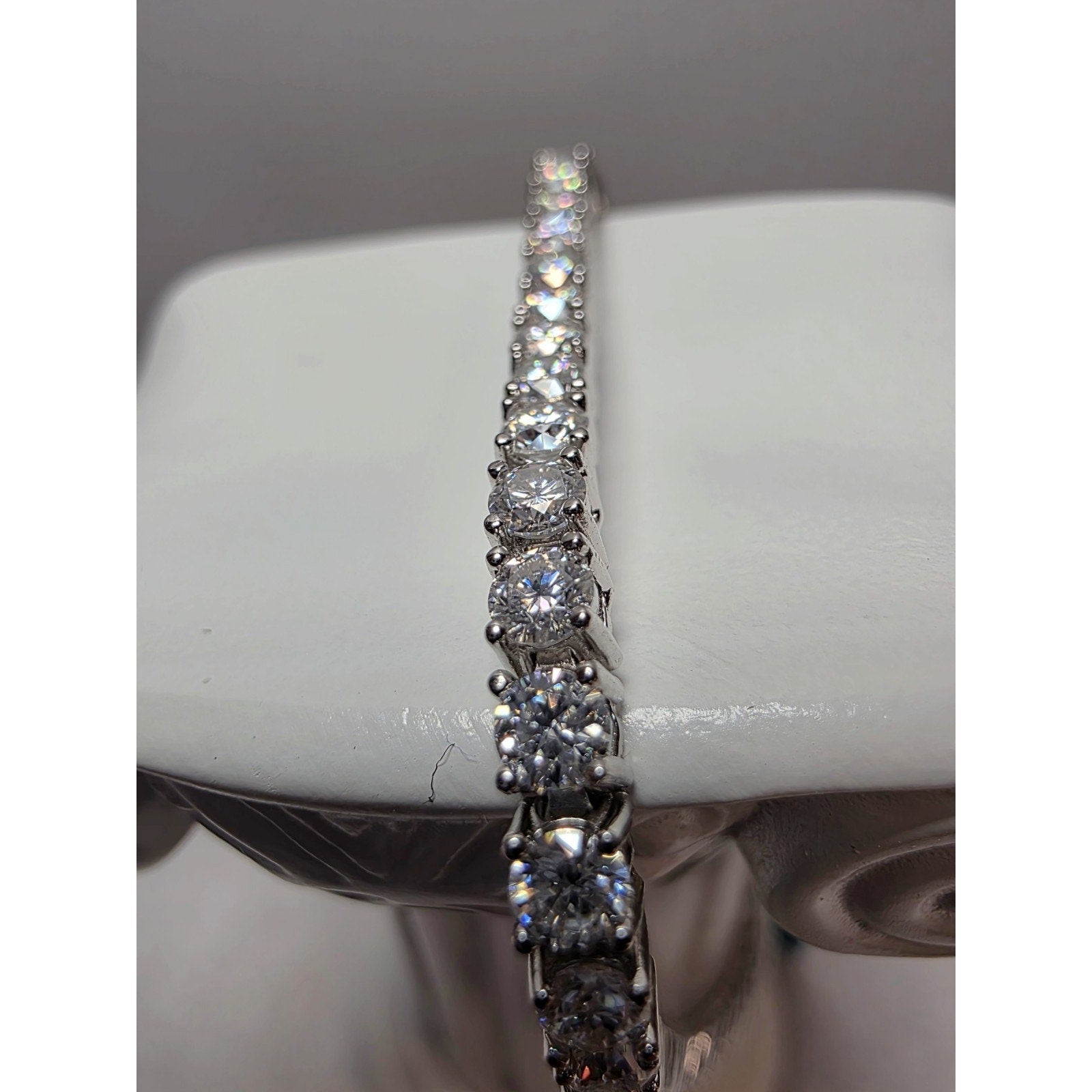 7.5" 3mm 5.32ctw VVSD Moissanite Tennis Bracelet Solid 925 Sterling Silver